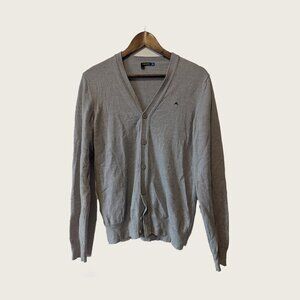 J LINDEBERG - 100% Merino wool grey cardigan - Sz L (runs small)